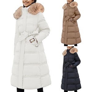 เสื้อแจ็กเก็ตขนเป็ดแบบถักสำหรับผู้ชาย, เสื้อแจ็คเก็ตขนแกะสีพื้นทรงหลวมอบอุ่นเข็มขัดหนาสำหรับฤดูหนาว - Product Image 4