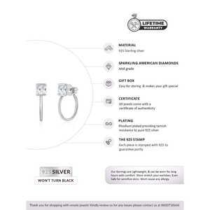 Pendientes de medio aro de moda para mujer, oro de 14 quilates y oro rosa con rodio de circón y chapado en oro para bodas, fiestas y regalos - Product Image 3