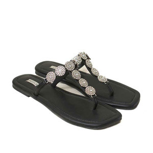 Sandalias Deslizantes Personalizables para Mujer con Elementos Iridiscentes que Captan la Luz, Antideslizantes, de Moda, con Estampado de Cuero Natural - Product Image 1