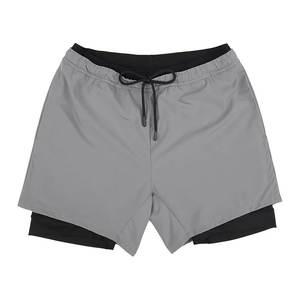 Pantalones Cortos Deportivos Casuales para Hombre de Alta Calidad, Cintura Media, Transpirables, de Secado Rápido, Ligeros, de Spandex/Poliéster para la Temporada de Verano - Product Image 1