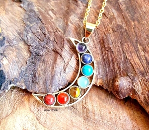 Pendentif en pierres multicolores naturelles pendentifs en gros à vendre collier semi-précieux 7 chakra des exportations indiennes - Product Image 2