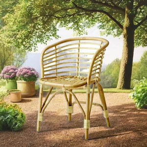 Silla de ratán minimalista duradera de alta calidad, hermoso diseño para exteriores, interiores, para hoteles, sala de estar, comedor, parque, Villa - Product Image 4