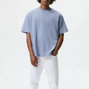 Camisetas lisas de algodón 100% a granel de calidad Unisex, Camiseta holgada con hombros caídos en blanco para hombre, camiseta blanca de gran tamaño para hombre - Product Image 2