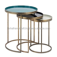 Table d'appoint en bois massif au design unique, écologique, traditionnelle et antique, avec rangement et structure métallique pour salle à manger et chambre à coucher