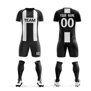 Uniforme de football pour hommes de qualité supérieure, design personnalisé avec impression de logo, style français, séchage rapide, 100% polyester, col en V, été - Product Image 6