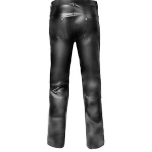 Pantalon slim taille haute en cuir pour hommes Pantalon de moto avec pantalon de survêtement Caractéristiques Latex Pantalon Homme pour garçons Conduite à moto - Product Image 3