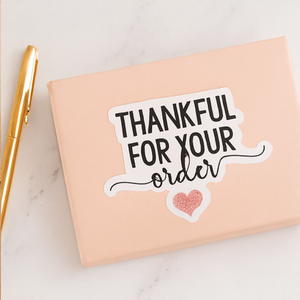 Etiquetas Adhesivas Personalizadas de Agradecimiento para Empaque, Pequeñas Empresas y Regalos, Elegantes Etiquetas Adhesivas de Agradecimiento - Product Image 1