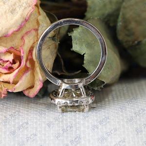 2,80 CTW cojín amarillento corte Halo Moissanite anillo 925 plata esterlina VVS claridad diamante mujer regalo de boda joyería - Product Image 4