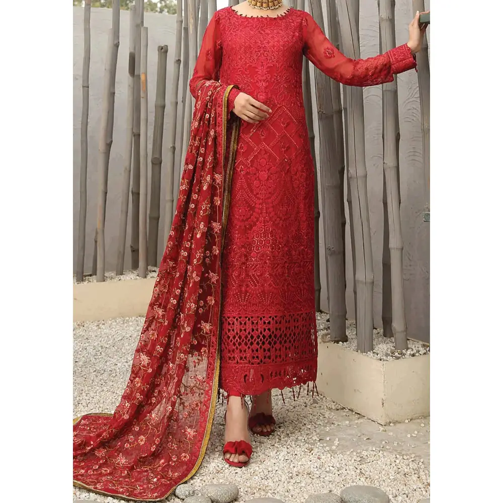 Dames brodées lourdes cousues/non cousues pakistanaise élégante de haute qualité 3 pièces robe de soirée pour femmes