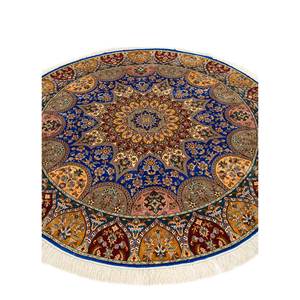 Tapis en soie noués à la main Gulmarg, motifs bleus en patchwork et abstraits pour la maison, le couloir, le salon, tapis de chambre SKPS-206 - Product Image 2