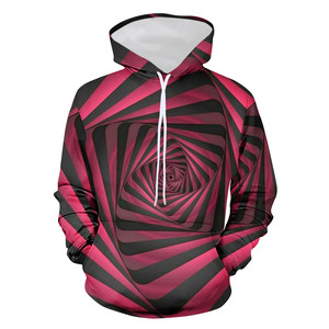 Sudaderas con capucha gráficas para hombres Impresión hipnótica Sudaderas 3D Ilusión óptica Pullover Hoody Top Flash Deals Hot Pink - Product Image 1