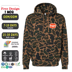 Custom Men's Duck <strong>Camo</strong> Heavyweight Hoodie Canvas <strong>Waterproof</strong> Breathable Camouflage Print Hunting Fishing Outdoor Rain <strong>Jacket</strong> - Product Image 1