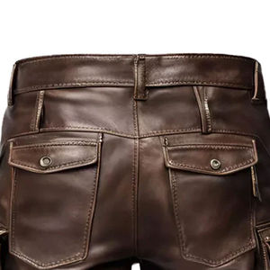 Short en cuir pour homme de qualité supérieure avec logo personnalisé OEM ODM à motif solide Vêtements de rue professionnels - Product Image 3