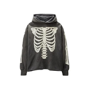 2025 venta al por mayor 100% algodón polar térmico invierno cremallera completa pulóver con capucha cara completa parche apliques bordado Unisex - Product Image 1