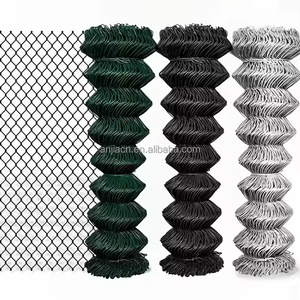 Rouleau de clôture grillagée en vinyle vert, directement de l'usine, hauteur 1,8m, 3m, 4m, <span class=keywords><strong>maille</strong></span> 50mm, pour périmètre de terrain de tennis et de sports - Product Image 4