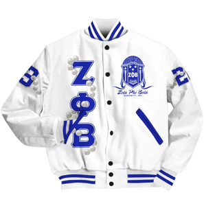 Zeta Phi Beta 1920 ZPB Letterman Veste Grec Vie Varsity Bleu Blanc Sororité Chenille Patch Fondateurs Style Porter - Product Image 4