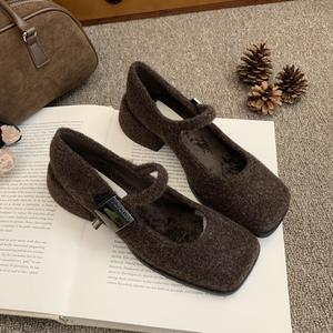 Zapatos Mary Jane de Estilo Francés para Primavera y Verano, Zapatos Planos de Cuero con Suela Gruesa de Estilo Británico Retro, Zapatos de Tacón Alto Dulces y Elegantes - Product Image 1