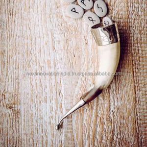 Taza de cuerno vikingo de cultura vikinga, taza para beber, jarra de vidrio con cuerno de búfalo pulido, cerveza artesanal y Stein de hidromiel para - Product Image 1