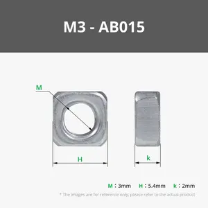 น็อตสี่เหลี่ยมทำจากเหล็กกล้าคาร์บอนสินค้าทนทานเกลียวหยาบ20ชิ้น - Product Image 4