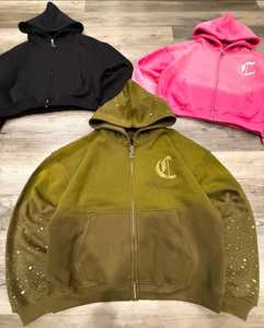Sweats à capuche pull surdimensionnés décontractés pour hommes de haute qualité Sweats à capuche délavés avec logo personnalisé Sweats à capuche vierges de poids moyen personnalisables - Product Image 1