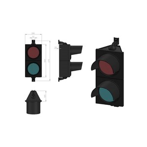 Transmetteur de signalisation LED double rouge et vert de 200 mm, matériau PC durable pour feux de circulation - Product Image 5