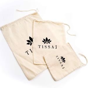 Sac à cordon en toile coton durable imprimé personnalisé écologique réutilisable Sac d'épicerie en maille Sac à provisions en toile réutilisable - Product Image 3