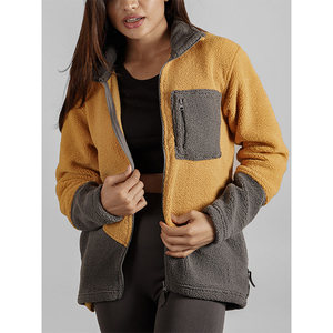 Chaquetas de lana Polar de marca personalizada para parejas, chaqueta con cuello vuelto a prueba de viento, abrigo suelto suave y cálido para mujer - Product Image 1