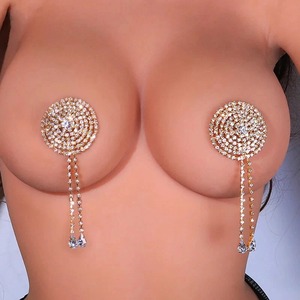 Sujetador de metal autoadhesivo reutilizable más que un diamante para mujer, joya para pezones, joyería - Product Image 4