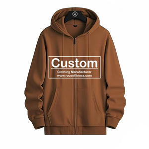 Veste à capuche à manches longues Offre Spéciale personnalisée pour hommes, manteau de sport décontracté de couleur unie à fermeture éclair, sweat à capuche Streetwear pour hommes - Product Image 1