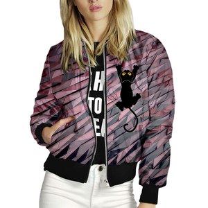 Street สวมการออกแบบที่ดีที่สุดผลิตภัณฑ์คุณภาพของคุณเองผู้หญิงขายร้อนแจ็คเก็ตเครื่องบินทิ้งระเบิดโพลีเอสเตอร์ระเหิด - Product Image 6