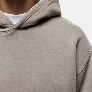 เสื้อฮู้ดดี้ผู้ชายแบบสวมหัว พิมพ์ลาย แขนยาว ผ้าคอตตอนผสมโพลีเอสเตอร์ 100%  ทรงโอเวอร์ไซส์  ลายพื้น  รับสกรีนโลโก้ตามสั่ง - Product Image 2