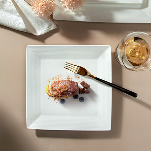Juego de Vajilla Cuadrada de <span class=keywords><strong>Porcelana</strong></span> Fina <span class=keywords><strong>Checa</strong></span> Blanca para Bodas, Vajilla Nórdica para Restaurantes, Vajilla de Cerámica - Product Image 5