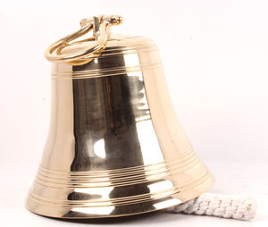 Cloche de bateau nautique en laiton faite à la main de vente chaude cloche en laiton suspendue sur mesure avec cloche en laiton de polissage doré brillant - Product Image 1