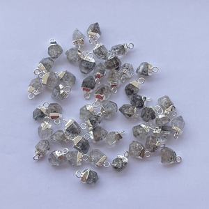 Colgante de conector de piedra en bruto de cuarzo Herkimer Natural en plata de ley 925 joyería de tendencia última piedra preciosa en bruto en línea Real - Product Image 2