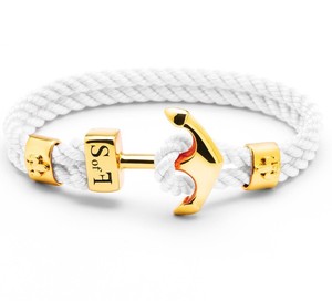 Anchor <b>Bracelet</b> Gold with Marine <b>Rope</b> - Product Image 1