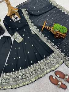 Robe élégante traditionnelle indienne pakistanaise Anarkali Salwar Kameez pour femmes robe ethnique Bollywood prix de gros pour adulte - Product Image 3