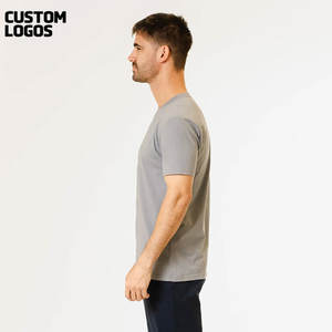 Camiseta holgada deportiva con cuello redondo para gimnasio para hombre al por mayor, Camiseta lisa de manga corta de alta calidad - Product Image 3