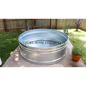 Bañera de agua de jardín de metal galvanizado con asas para un fácil transporte y almacenamiento de agua al aire libre multiusos - Product Image 5
