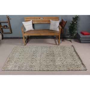 Alfombra Turca de 3.6x6.5 pies, Alfombra Vintage, Alfombra Abstracta Gris - Product Image 2