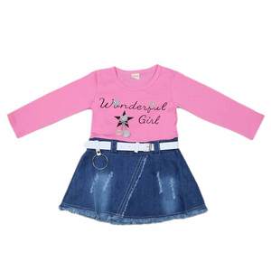 ชุดเดรสแขนยาวสำหรับเด็กผู้หญิง - สีชมพู - Product Image 1
