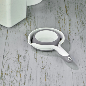 Collapsible <b>Bucket</b> with Handle 1.1 Liters Gray <b>and</b> White Foldable <b>Bucket</b> for Outdoor Fishing Home Cleaning Foldable Pot - Product Image 5