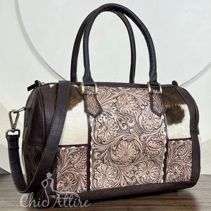 Sac de voyage personnalisé de grande capacité pour hommes et femmes Sac de sport en cuir de vachette usiné à la main de créateur de luxe Sacs de voyage de nuit pour week-end - Product Image 1