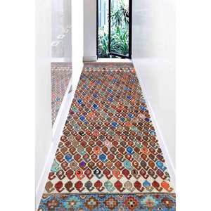 Brown <b>Boho</b> Runner <b>Rug</b>: Non-Slip Accent <b>Rug</b>,With Pile Soft <b>Rug</b> - Product Image 1