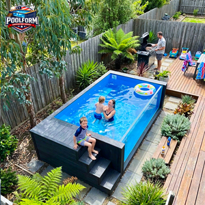 สระว่ายน้ำไฟเบอร์กลาสแบบตู้คอนเทนเนอร์ ติดตั้งง่ายสำหรับสระว่ายน้ำขนาดเล็กในสวนหลังบ้าน สปาว่ายน้ำกลางแจ้ง สระว่ายน้ำแบบตู้คอนเทนเนอร์ - Product Image 1