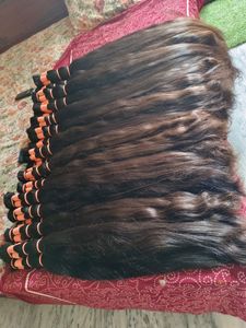 Paquetes de cabello humano de templo indio crudo Natural 100%, cabello liso y sedoso sin enredos, donante único, sin productos químicos - Product Image 6