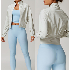 2025 Otoño Invierno chaqueta con cremallera bolsillos laterales secado rápido transpirable Citywalk abrigo al aire libre señora rompevientos gimnasio Fitness Yoga Tops - Product Image 6
