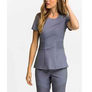 Vente en gros, uniforme unisexe gris blouses médicales hôpitaux vestes de médecin de beauté uniforme d'infirmière Logo personnalisé blouses médicales pour femmes - Product Image 4