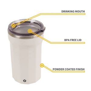 แก้วกาแฟสแตนเลสสีขาวราคาถูกพร้อมหลอดดูด รุ่นขายดีที่สุด - Product Image 2
