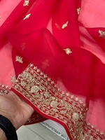Saris en rayonne brodés Zardozi faits à la main, robes ethniques traditionnelles, séchage rapide, coupe ample, toutes saisons, pour un confort optimal