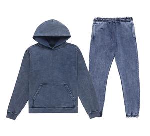 Chándal de Invierno para Hombre, Diseño de Alta Gama, Lavado Ácido, 100% Algodón, Felpa, Transpirable, Ropa Casual - Product Image 4